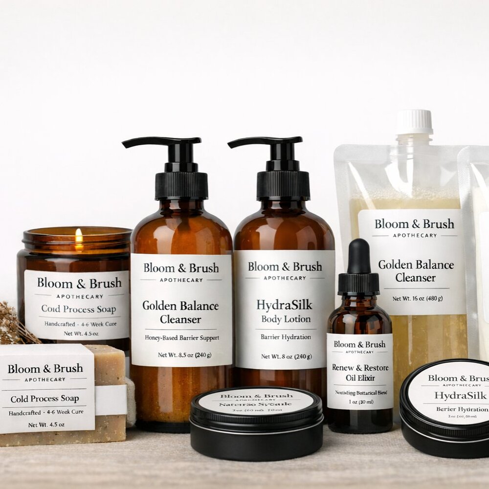 Bloom & Brush All natural Skincare,hair,candles,wax melts, soaps and upcycled